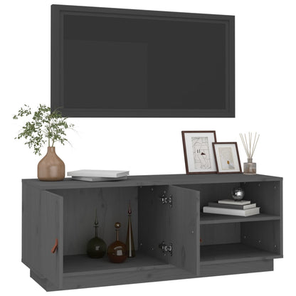 Tv-Meubel 05X34X40 Cm Massief Grenenhout Grijs
