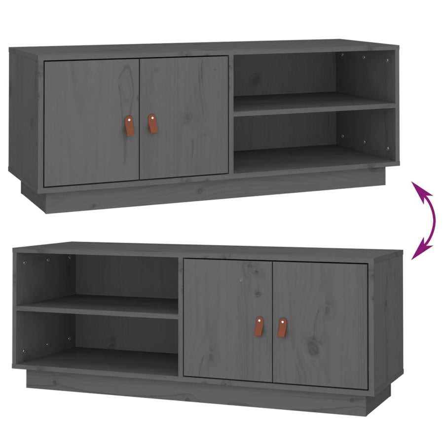 Tv-Meubel 05X34X40 Cm Massief Grenenhout Grijs