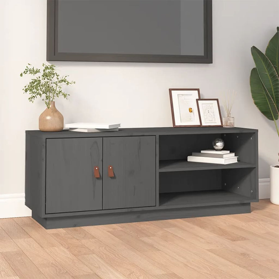 Tv-Meubel 05X34X40 Cm Massief Grenenhout Grijs