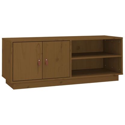Tv-Meubel 05X34X40 Cm Massief Grenenhout Honingbruin