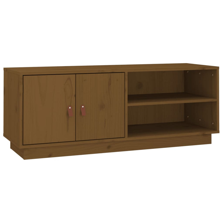 Tv-Meubel 05X34X40 Cm Massief Grenenhout Honingbruin