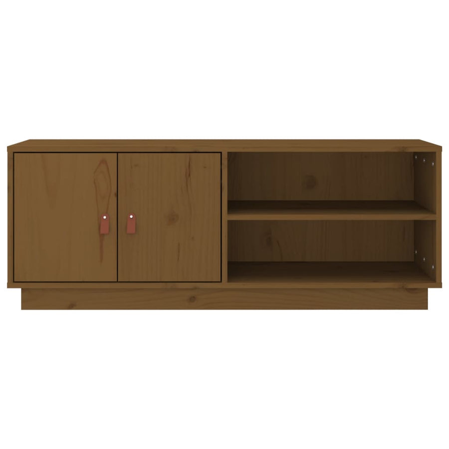 Tv-Meubel 05X34X40 Cm Massief Grenenhout Honingbruin