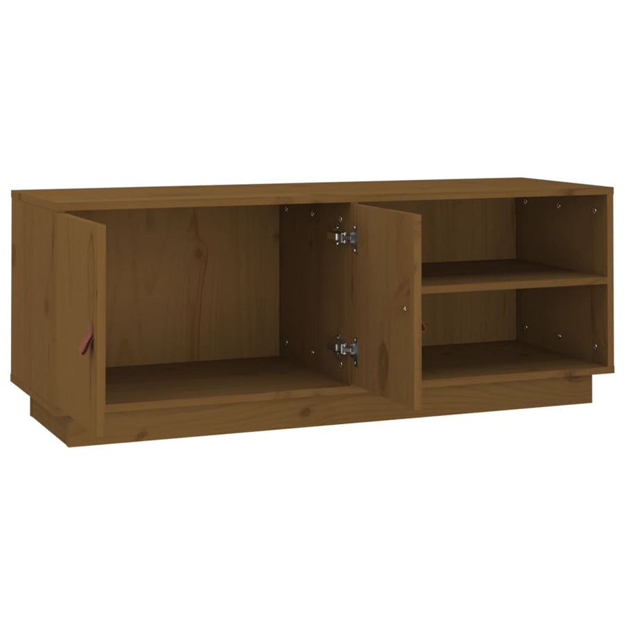 Tv-Meubel 05X34X40 Cm Massief Grenenhout Honingbruin