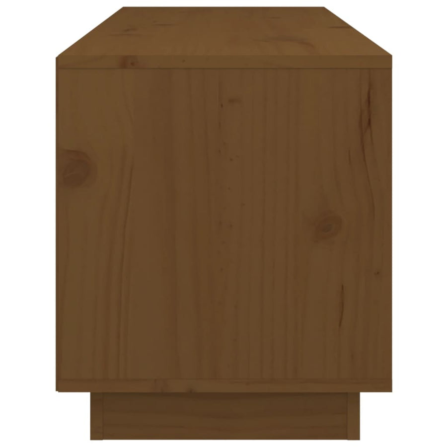 Tv-Meubel 05X34X40 Cm Massief Grenenhout Honingbruin
