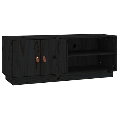 Tv-Meubel 05X34X40 Cm Massief Grenenhout Zwart