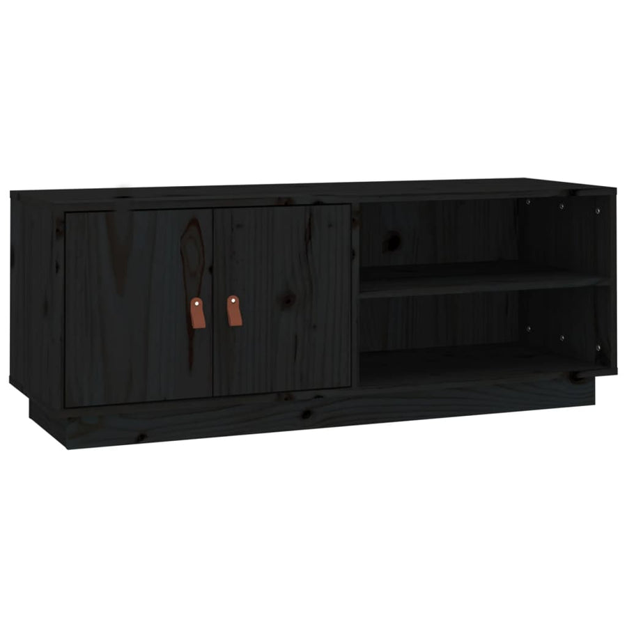 Tv-Meubel 05X34X40 Cm Massief Grenenhout Zwart
