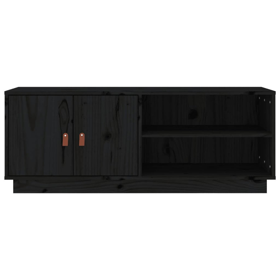 Tv-Meubel 05X34X40 Cm Massief Grenenhout Zwart