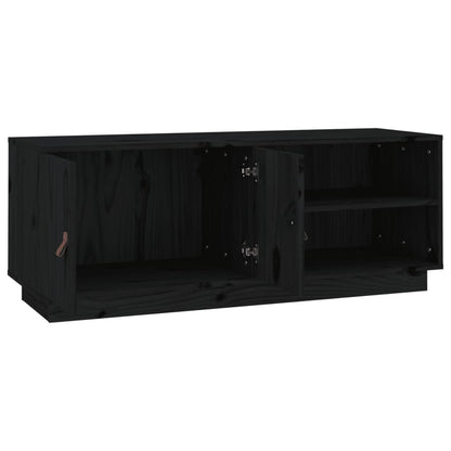 Tv-Meubel 05X34X40 Cm Massief Grenenhout Zwart