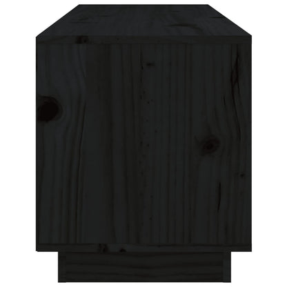 Tv-Meubel 05X34X40 Cm Massief Grenenhout Zwart
