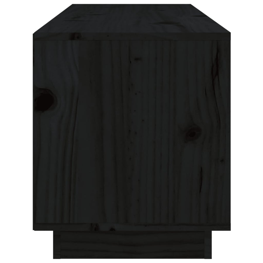 Tv-Meubel 05X34X40 Cm Massief Grenenhout Zwart