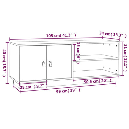 Tv-Meubel 05X34X40 Cm Massief Grenenhout Zwart