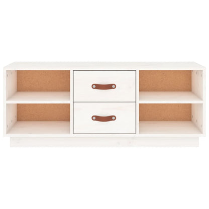 Tv-Meubel 00X34X40 Cm Massief Grenenhout Wit