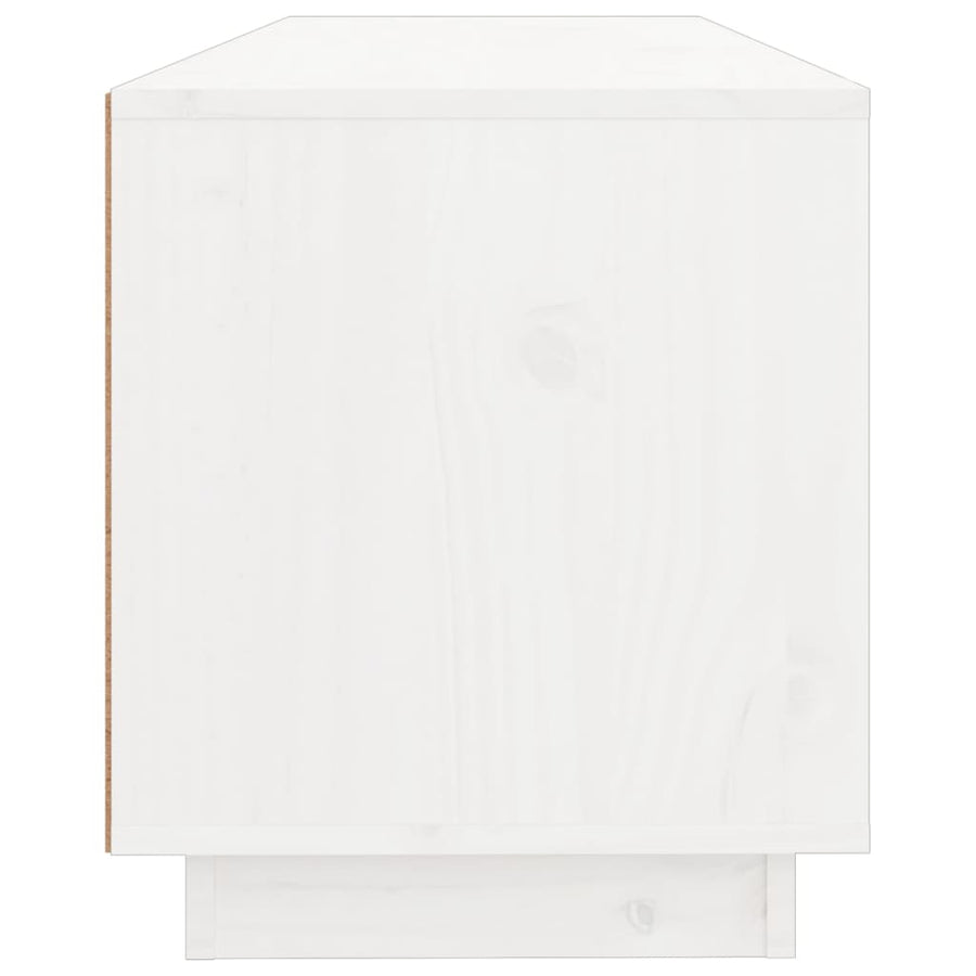 Tv-Meubel 00X34X40 Cm Massief Grenenhout Wit