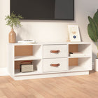 TV cabinet 100x34x40 cm solid pine wood white