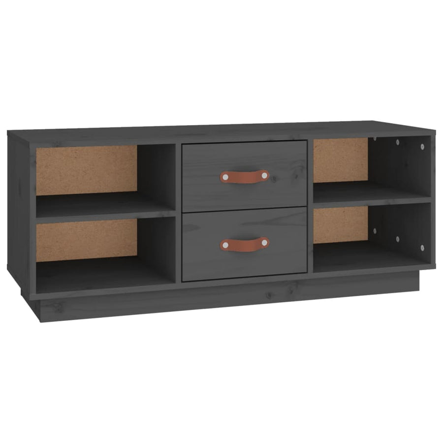 Tv-Meubel 00X34X40 Cm Massief Grenenhout Grijs