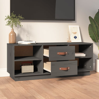 Tv-Meubel 00X34X40 Cm Massief Grenenhout Grijs