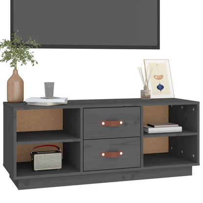 Tv-Meubel 00X34X40 Cm Massief Grenenhout Grijs