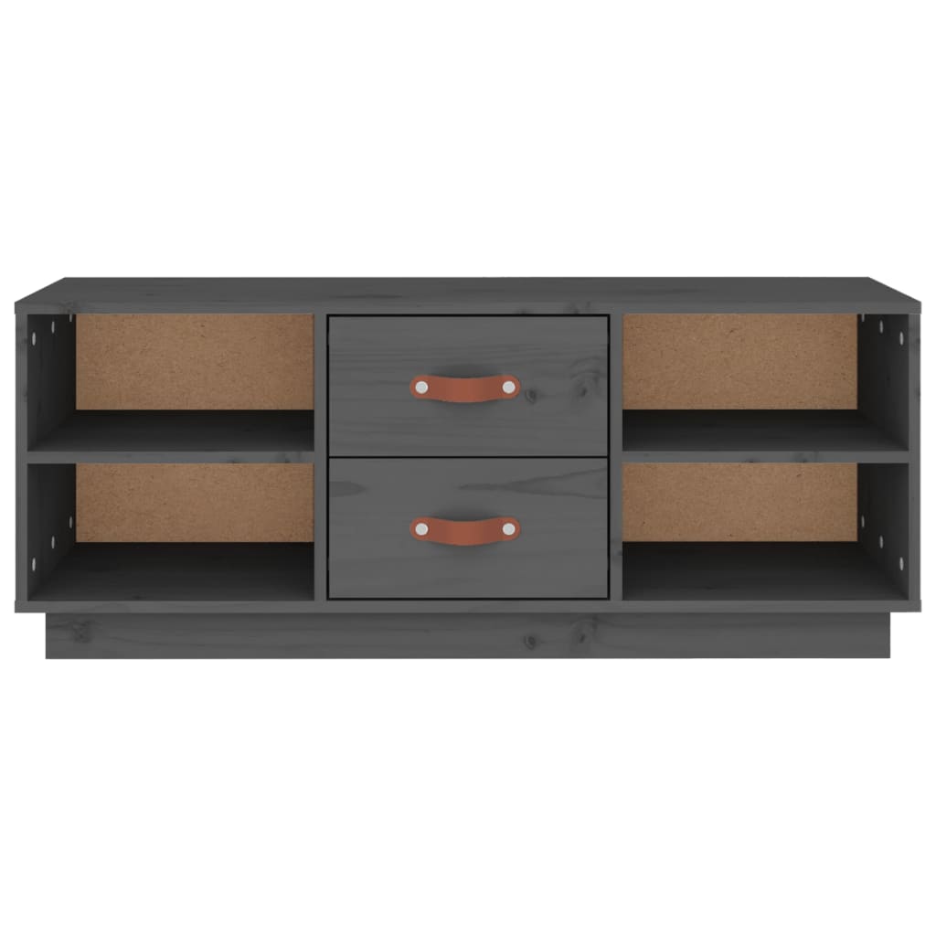 Tv-Meubel 00X34X40 Cm Massief Grenenhout Grijs