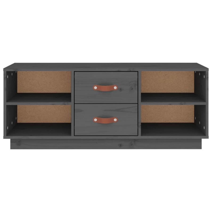 Tv-Meubel 00X34X40 Cm Massief Grenenhout Grijs