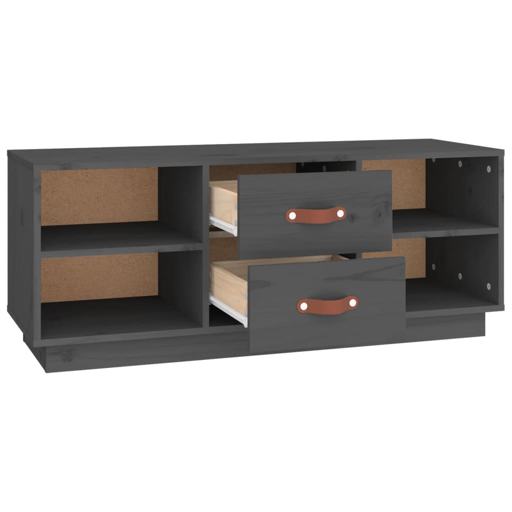 Tv-Meubel 00X34X40 Cm Massief Grenenhout Grijs