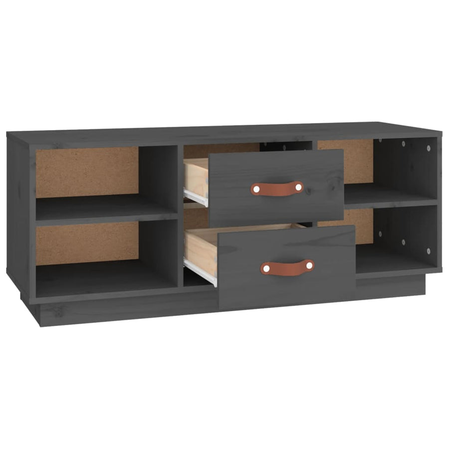 Tv-Meubel 00X34X40 Cm Massief Grenenhout Grijs