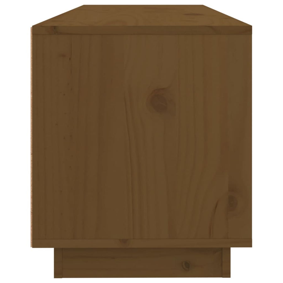 Tv-Meubel 00X34X40 Cm Massief Grenenhout Honingbruin