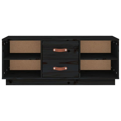 Tv-Meubel 00X34X40 Cm Massief Grenenhout Zwart