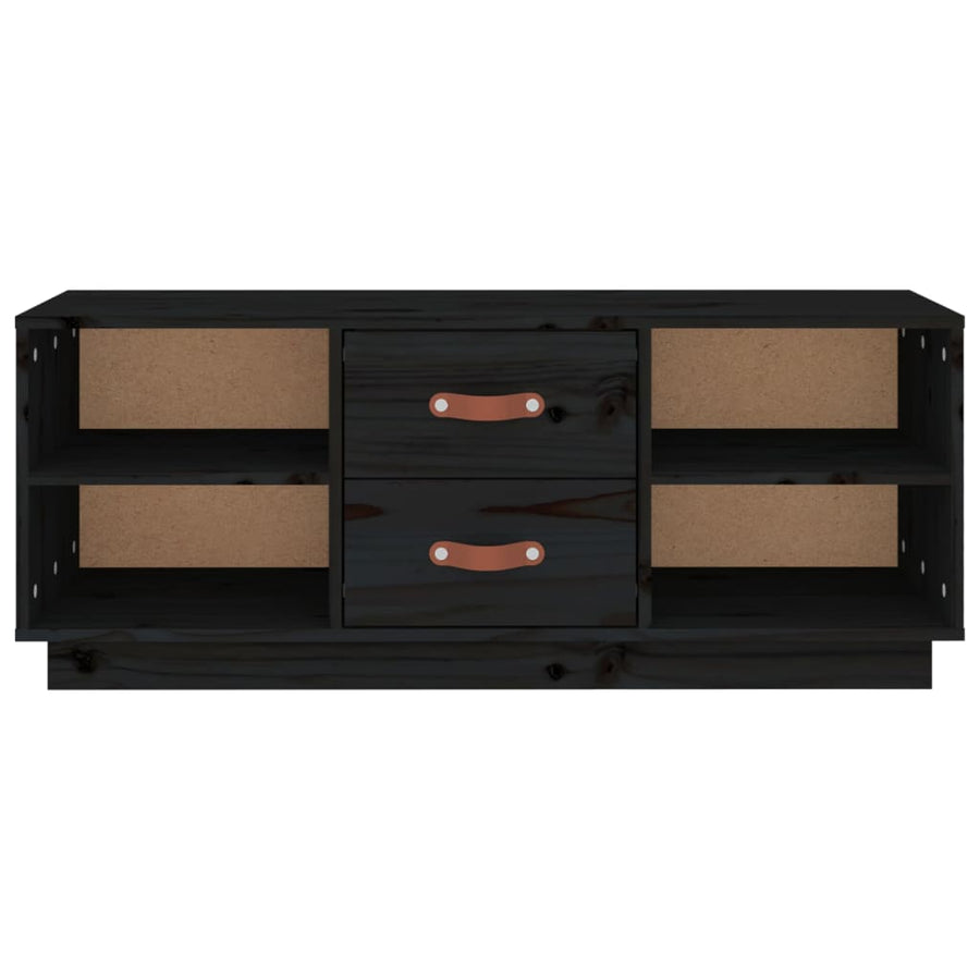 Tv-Meubel 00X34X40 Cm Massief Grenenhout Zwart