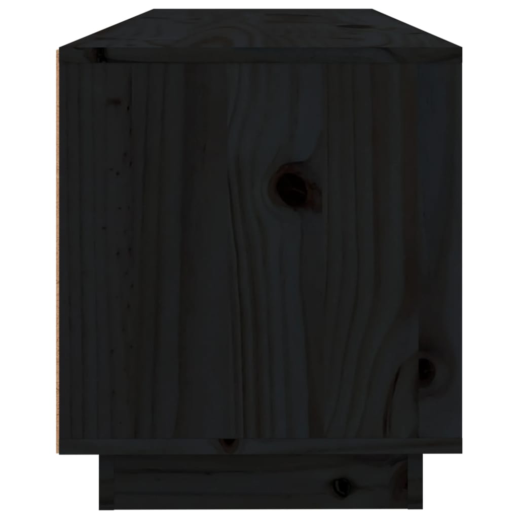 Tv-Meubel 00X34X40 Cm Massief Grenenhout Zwart