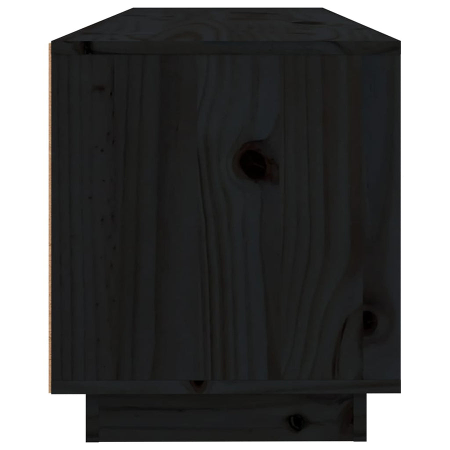 Tv-Meubel 00X34X40 Cm Massief Grenenhout Zwart