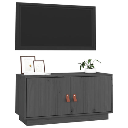 Tv-Meubel 80X34X40 Cm Massief Grenenhout Grijs