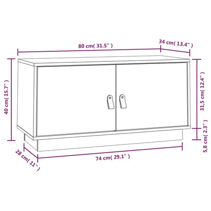 Tv-Meubel 80X34X40 Cm Massief Grenenhout Grijs