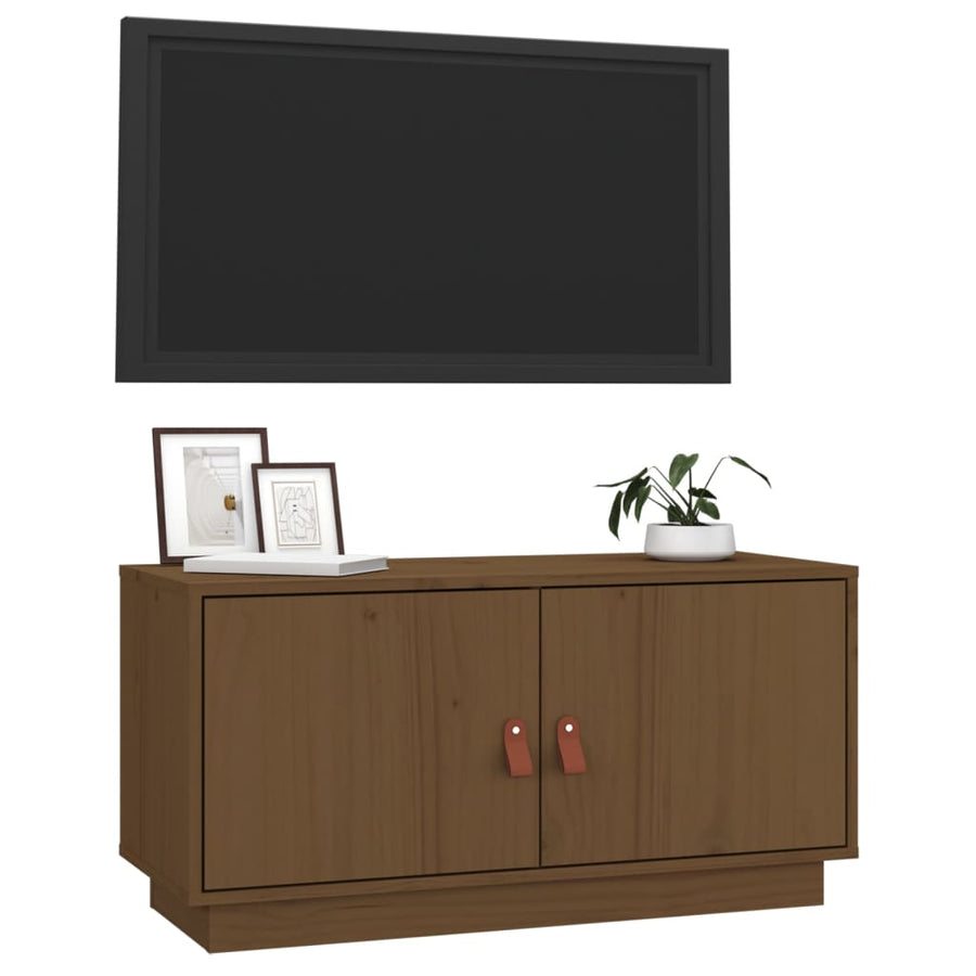 Tv-Meubel 80X34X40 Cm Massief Grenenhout Honingbruin