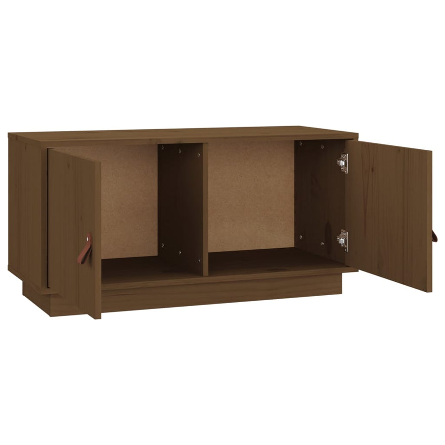 Tv-Meubel 80X34X40 Cm Massief Grenenhout Honingbruin