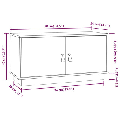 Tv-Meubel 80X34X40 Cm Massief Grenenhout Honingbruin