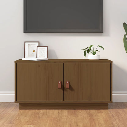 Tv-Meubel 80X34X40 Cm Massief Grenenhout Honingbruin