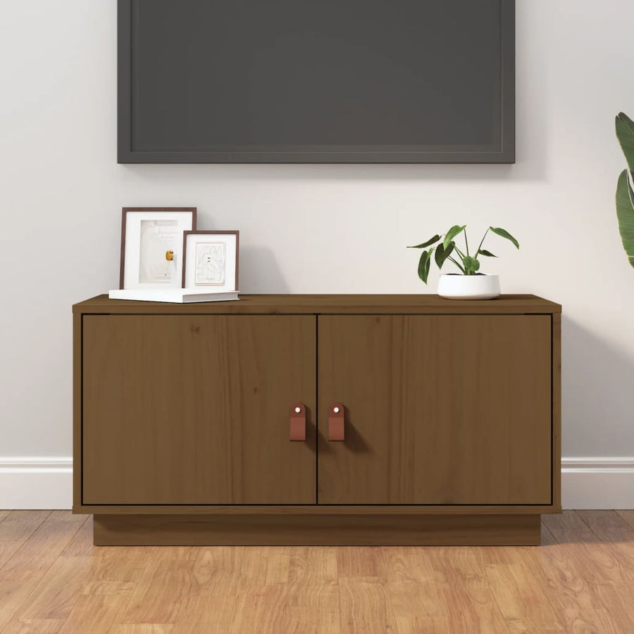 Tv-Meubel 80X34X40 Cm Massief Grenenhout Honingbruin