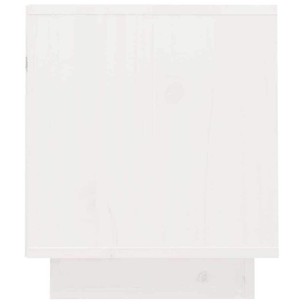 Tv-Meubel 70X34X40 Cm Massief Grenenhout Wit