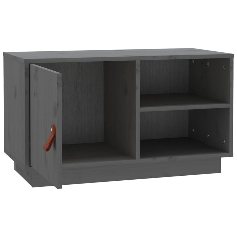 Tv-Meubel 70X34X40 Cm Massief Grenenhout Grijs