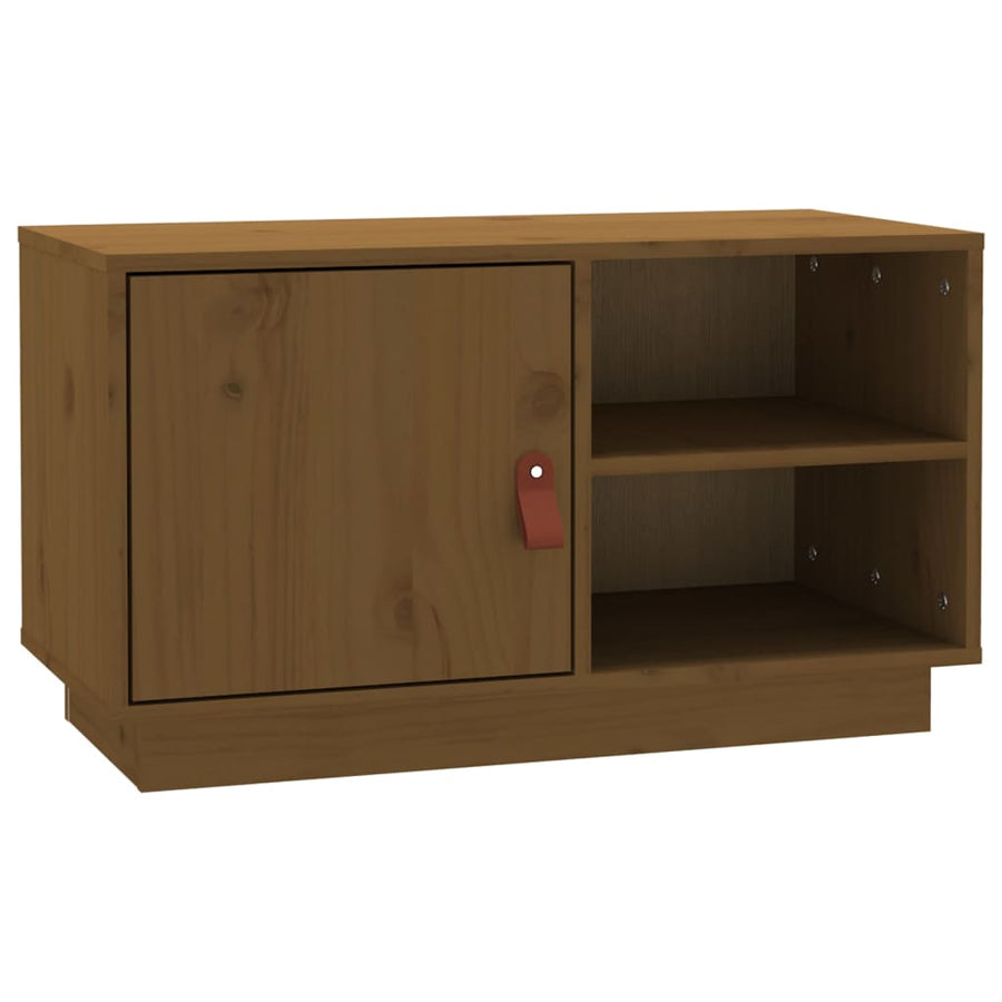 Tv-Meubel 70X34X40 Cm Massief Grenenhout Honingbruin