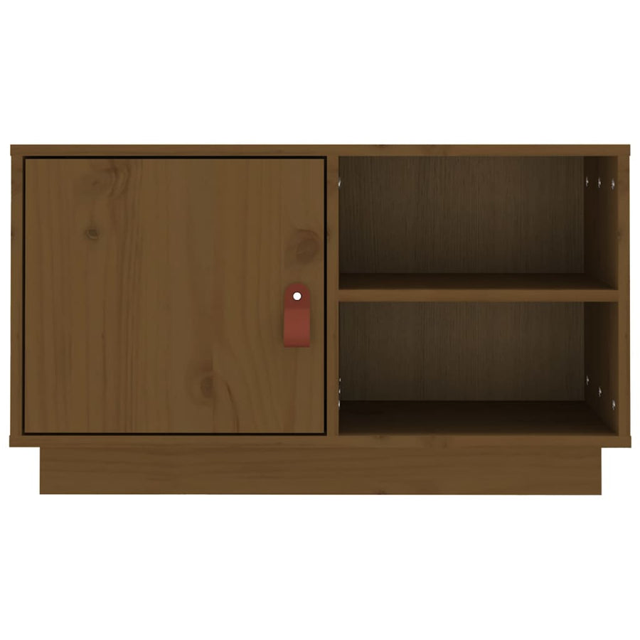 Tv-Meubel 70X34X40 Cm Massief Grenenhout Honingbruin