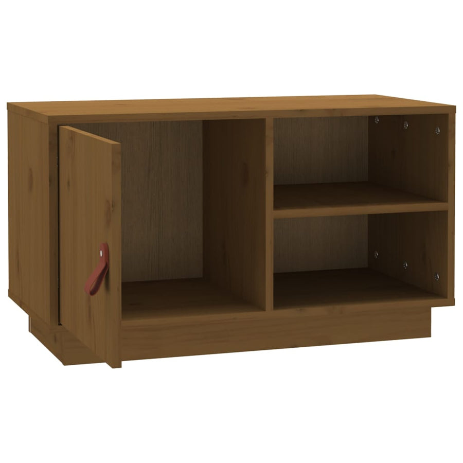 Tv-Meubel 70X34X40 Cm Massief Grenenhout Honingbruin