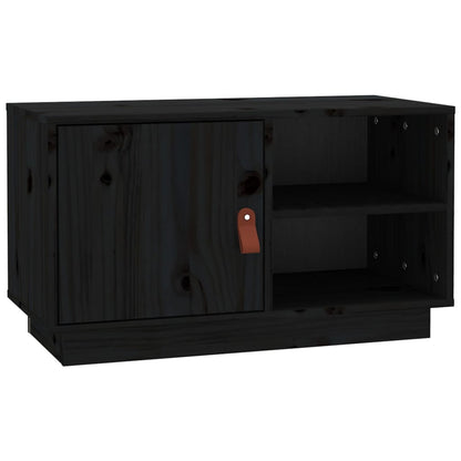 Tv-Meubel 70X34X40 Cm Massief Grenenhout Zwart