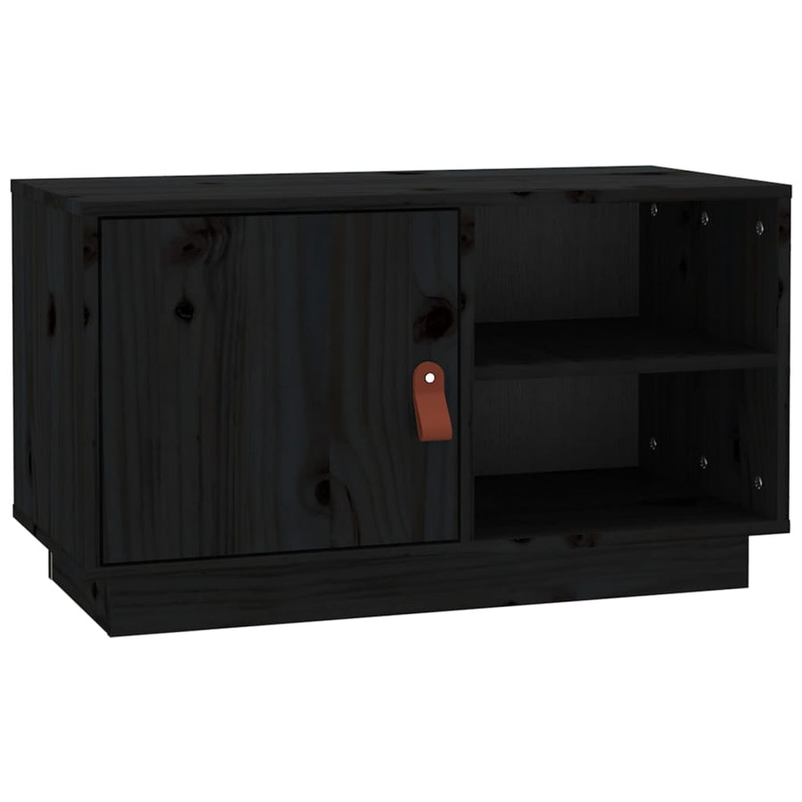 Tv-Meubel 70X34X40 Cm Massief Grenenhout Zwart