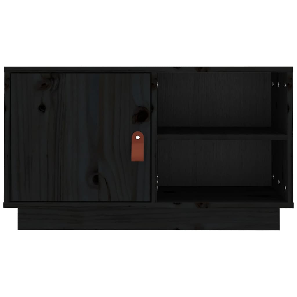 Tv-Meubel 70X34X40 Cm Massief Grenenhout Zwart