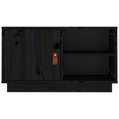 Tv-Meubel 70X34X40 Cm Massief Grenenhout Zwart