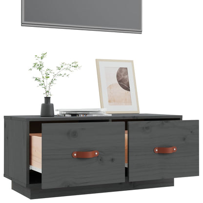 Tv-Meubel 80X34X35 Cm Massief Grenenhout Grijs