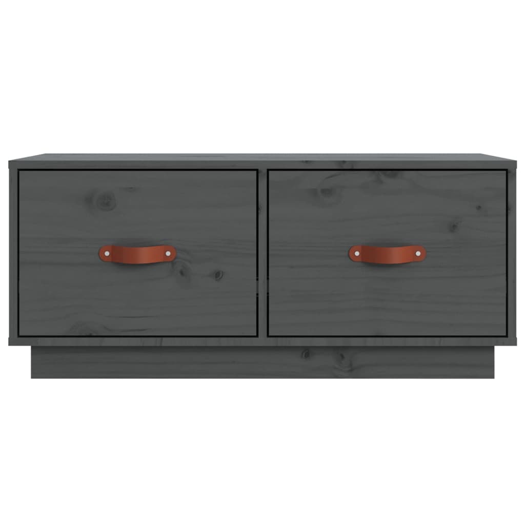 Tv-Meubel 80X34X35 Cm Massief Grenenhout Grijs