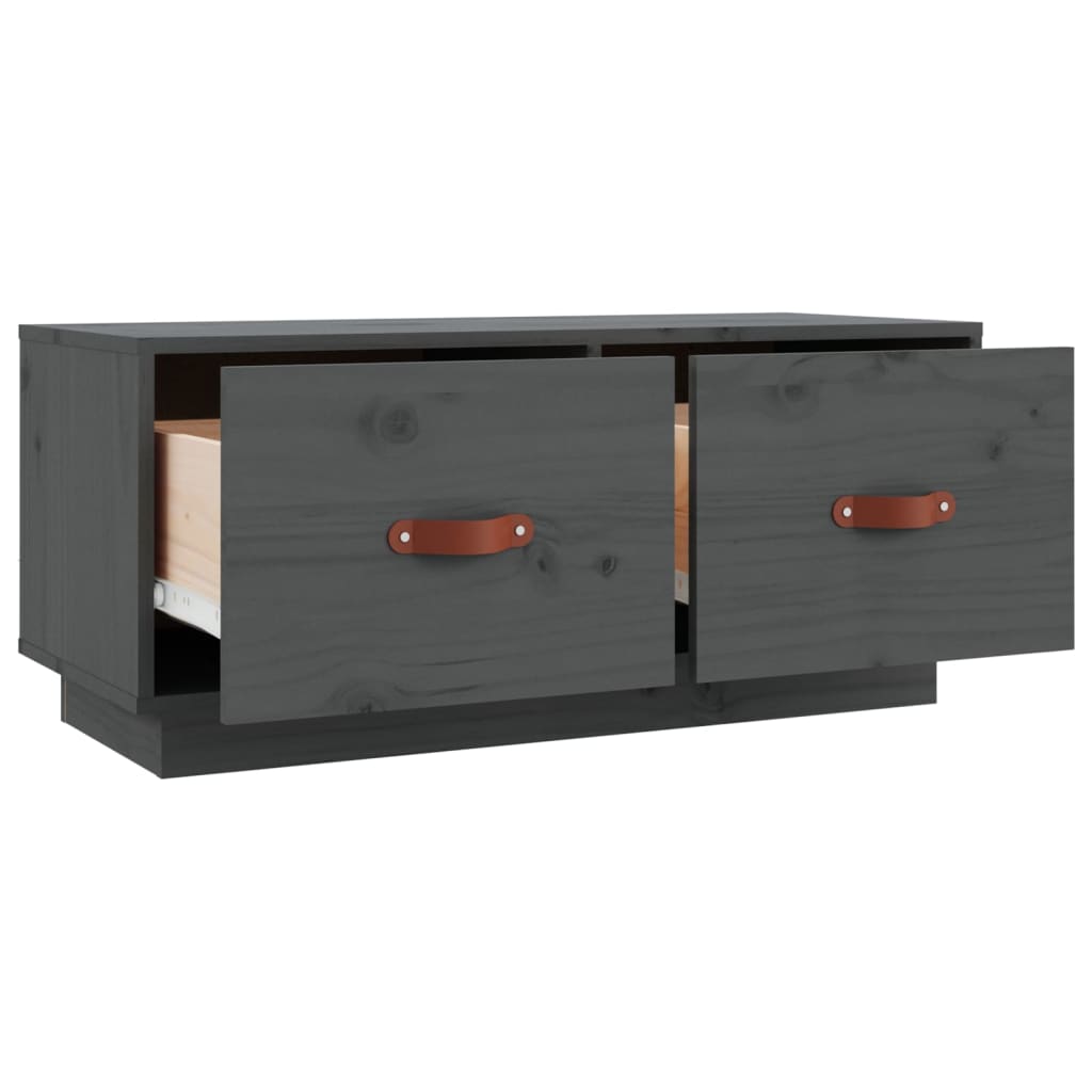 Tv-Meubel 80X34X35 Cm Massief Grenenhout Grijs