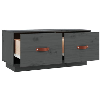 Tv-Meubel 80X34X35 Cm Massief Grenenhout Grijs